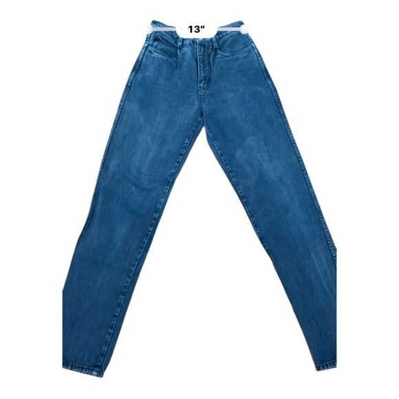 Vintage Rio By Stephen Mardon High Rise Dark Blue Wash Denim Tapered Leg Jeans - Picture 6 of 8